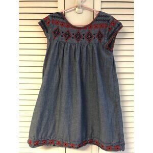 Peek Size 6/7 Blue Chambray Embroidered Dress